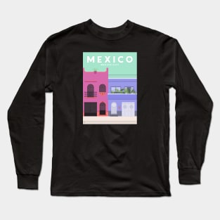 Mexico City Travel Poster Long Sleeve T-Shirt